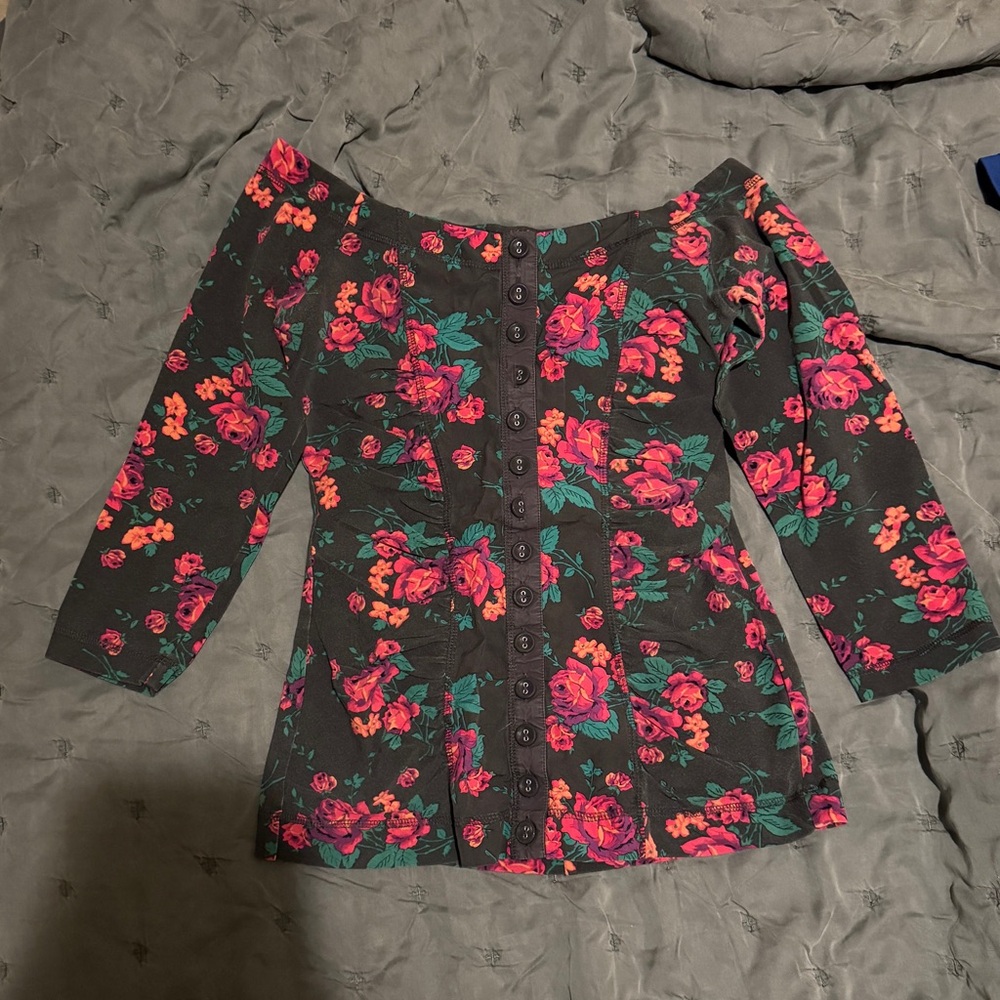Vintage Betsey Johnson Off Shoulder Blouse